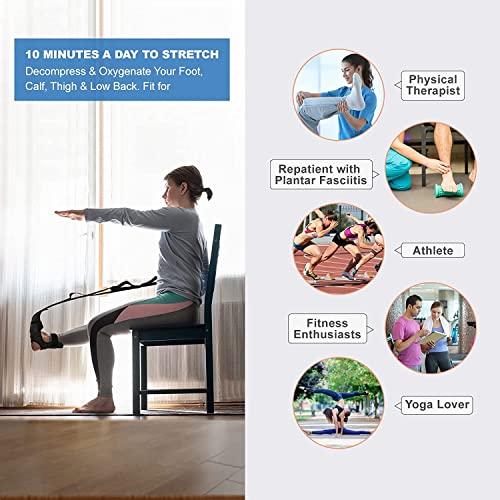 serveuttam Serveuttam Yoga Leg Strech Belt - Premium Leg Streching Strap for Begniner and Adavacne | Plantar Stretch Band | Foot Ankle Joint Correct Belt (Black)