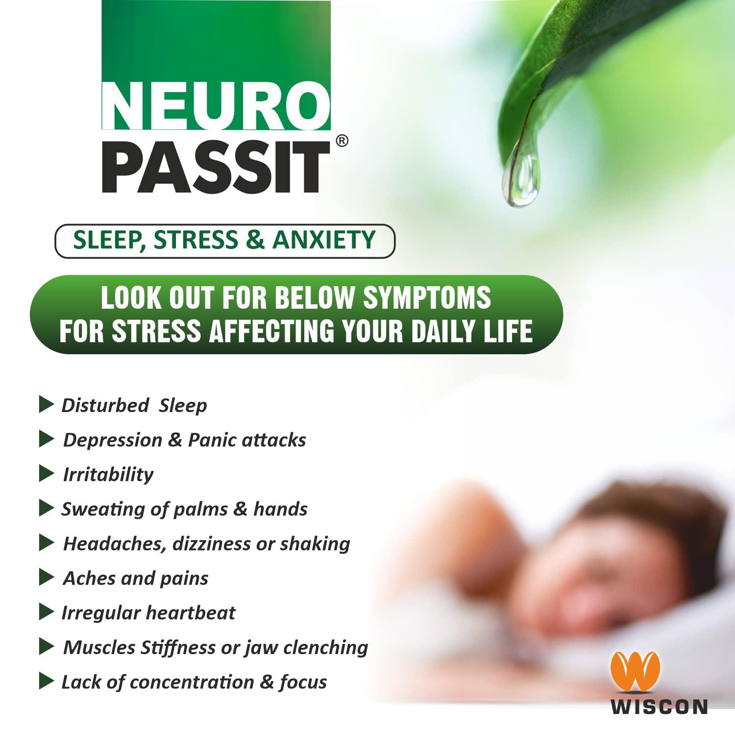 Wiscon Neuropassit Lozenges | 48 lozenges Helps in Reduces Stress and Anxiety | Ayurvedic Natural herbal Plant based | day time Formula | Buccal absorption | coffee flavour| non drowsy antistress | brain tonic | jyotishmati | Brahmi | tagar | Amla