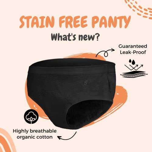 SochGreen SochGreen Organic Cotton Reusable, Washable, Leak Proof, Stain Free & White Discharge Panty- Use with Pad or Cup or Sanitary Napkin- Hipster (1 pc, 3XL)