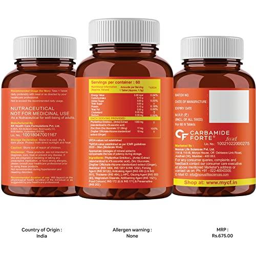 Carbamide Forte Carbamide Forte Natural Vitamin C Amla Extract 1000mg with Zinc for Immunity Boost & Skincare - 60 Veg Tablets