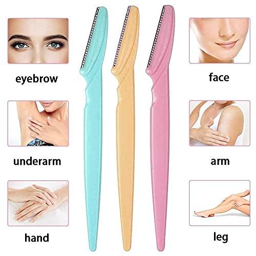 SKY DIAMOND SKY DIAMOND Eyebrow Razor,Facial Razors for Women,Facial Dermaplane Razors Shaver with Precision Cover,Use for Shaping Eyebrows or Removing Other Fine Hair (SET OF 3)