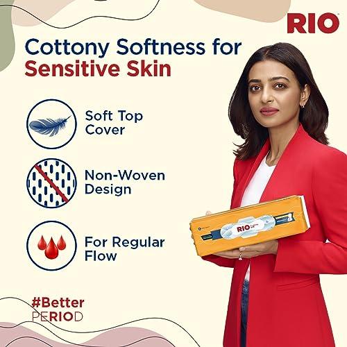 RIO RIO Sanitary Pads for women, Cottony Soft with Wings (XL) - (230mm, Pack of 14)