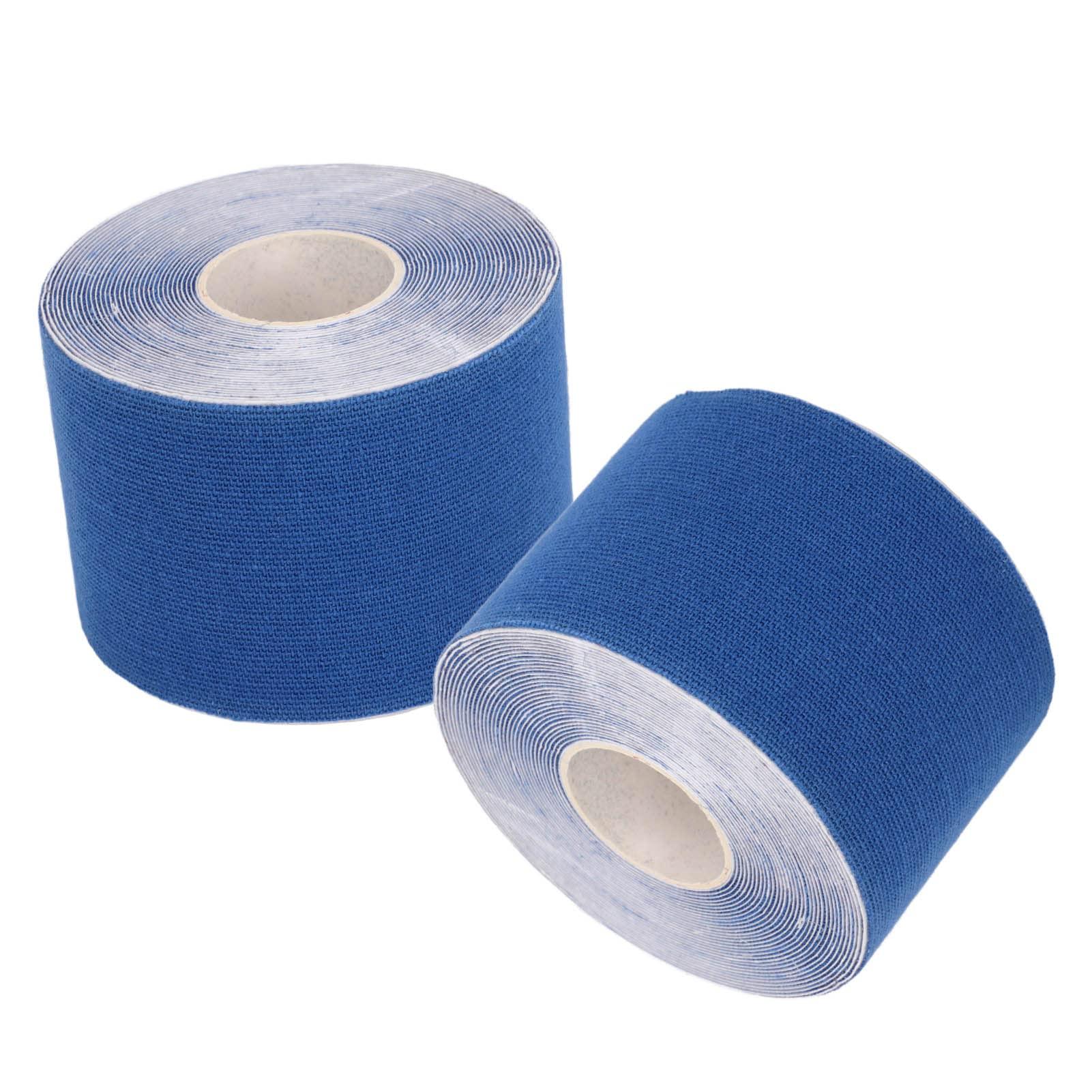 HAIBING Sports Recovery Tape Grid Back 5m Length 5cm Width 2pcs Athletic Kinesiology Tape for Badminton (Dark Blue)