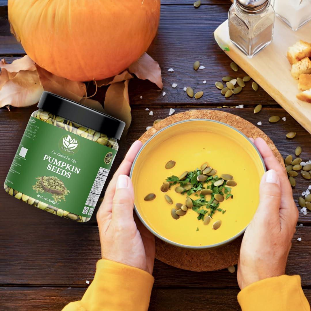 Go Vegan GO VEGAN Raw Pumpkin, Sunflower Seeds for Eating Protein and Fibre Rich Food For Immunity Booster Diet Food Pack of 2-250g (JAR Pack)