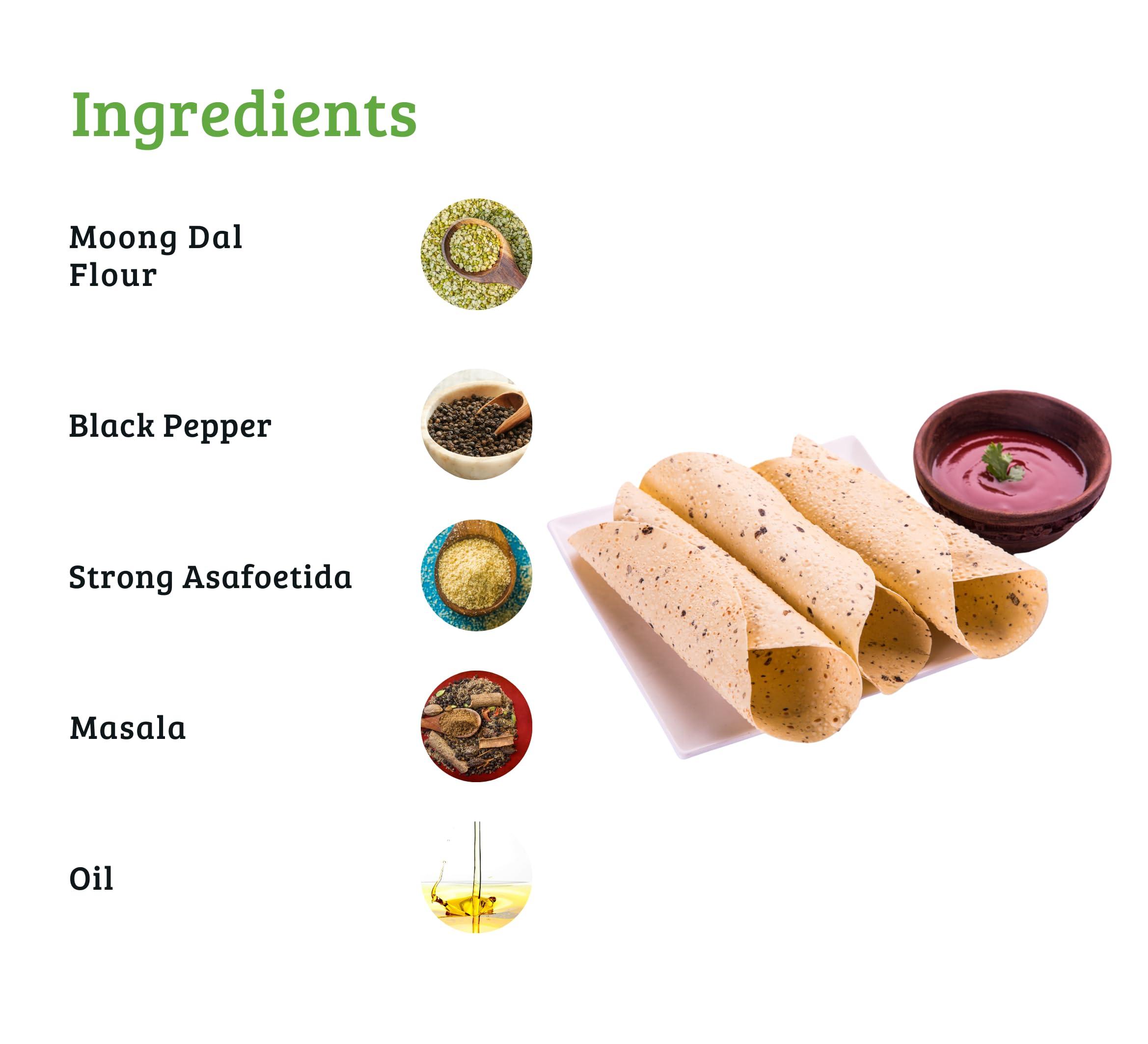 SWADI\'S SWADI\'S Tasty Moong Dal Papad Ready to Fry Cripsy Cruncy & Delicious Pappad Healthy Snacks Food Items, 400g