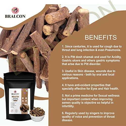 BRALCON BRALCON Mulethi Stick For Eating - 100g | Liquorice Roots | Yastimadhu Licorica Sticks | Licorice Roots | Jeshthamadha Use for immunity Booster