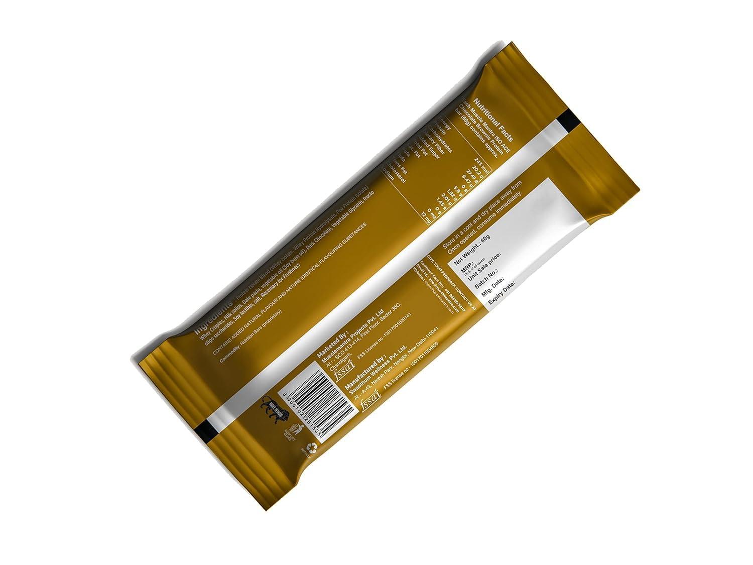 Muscle Mantra Muscle Mantra ISO ACE Isolate Protein Bar - Chocolate Brownie | High Protein & Energy Snack Bars | 20gm Protein, 9gm Fiber Bars, No Added Sugar, Gluten Free, No Artificial Flavour - (Pack of 2, 12 Bars)