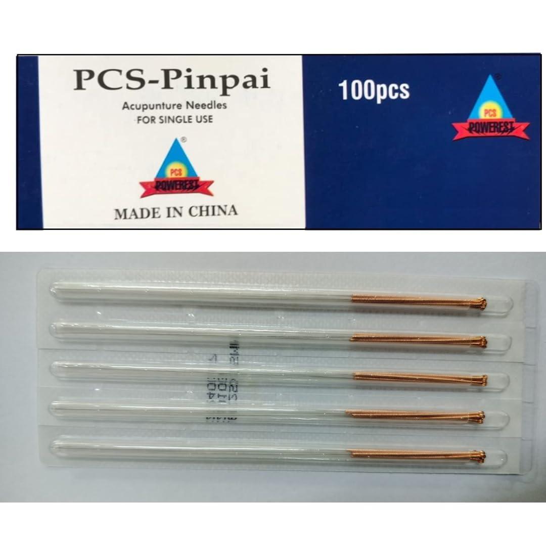 ACS Acupuncture Needles Copper Handle 25 Needle 5 Tube pack of 100 (Size 0.25 x 75 mm) 4 inch needle