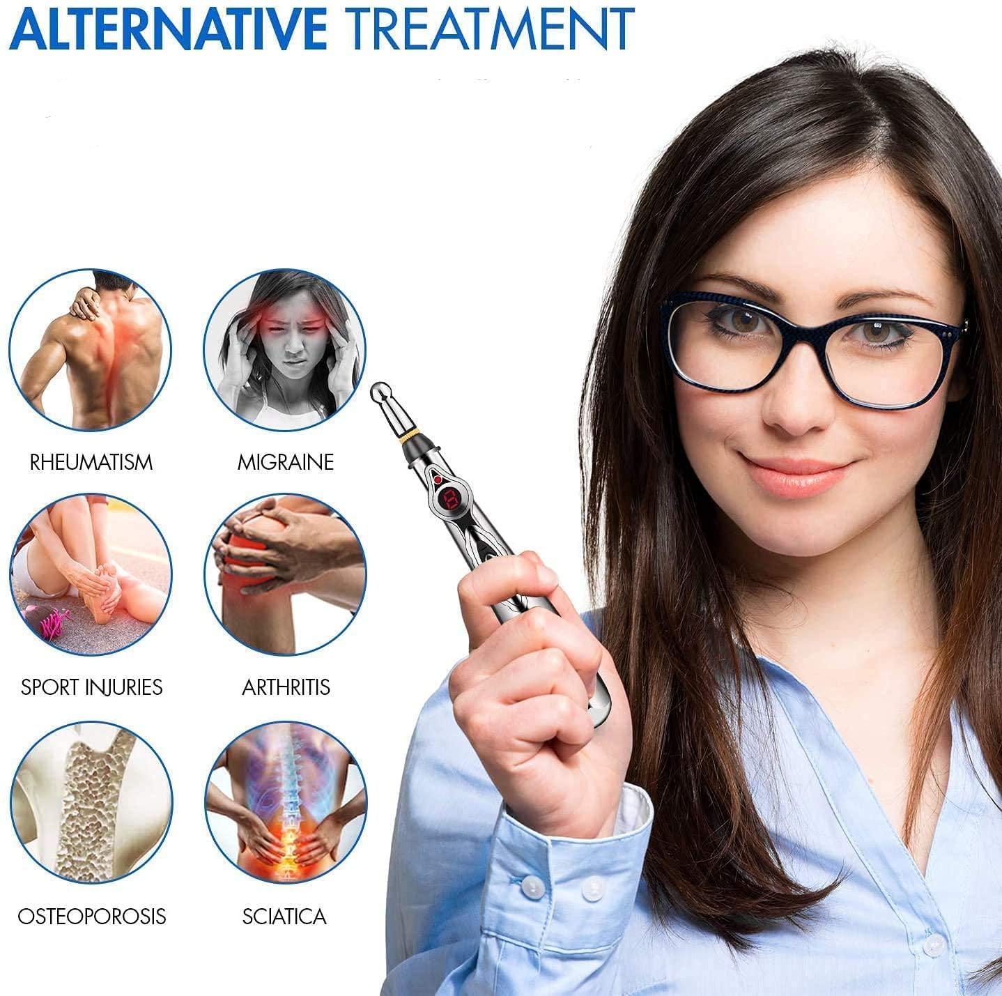 LRK LRK ACUPRESSURE 3-in-1 Electronic Acupuncture Pen, Meridian Energy Pen for Pain Relief Therapy, Electric Meridians Acupuncture Machine, 1 x AA Battery Needed (Not Included)