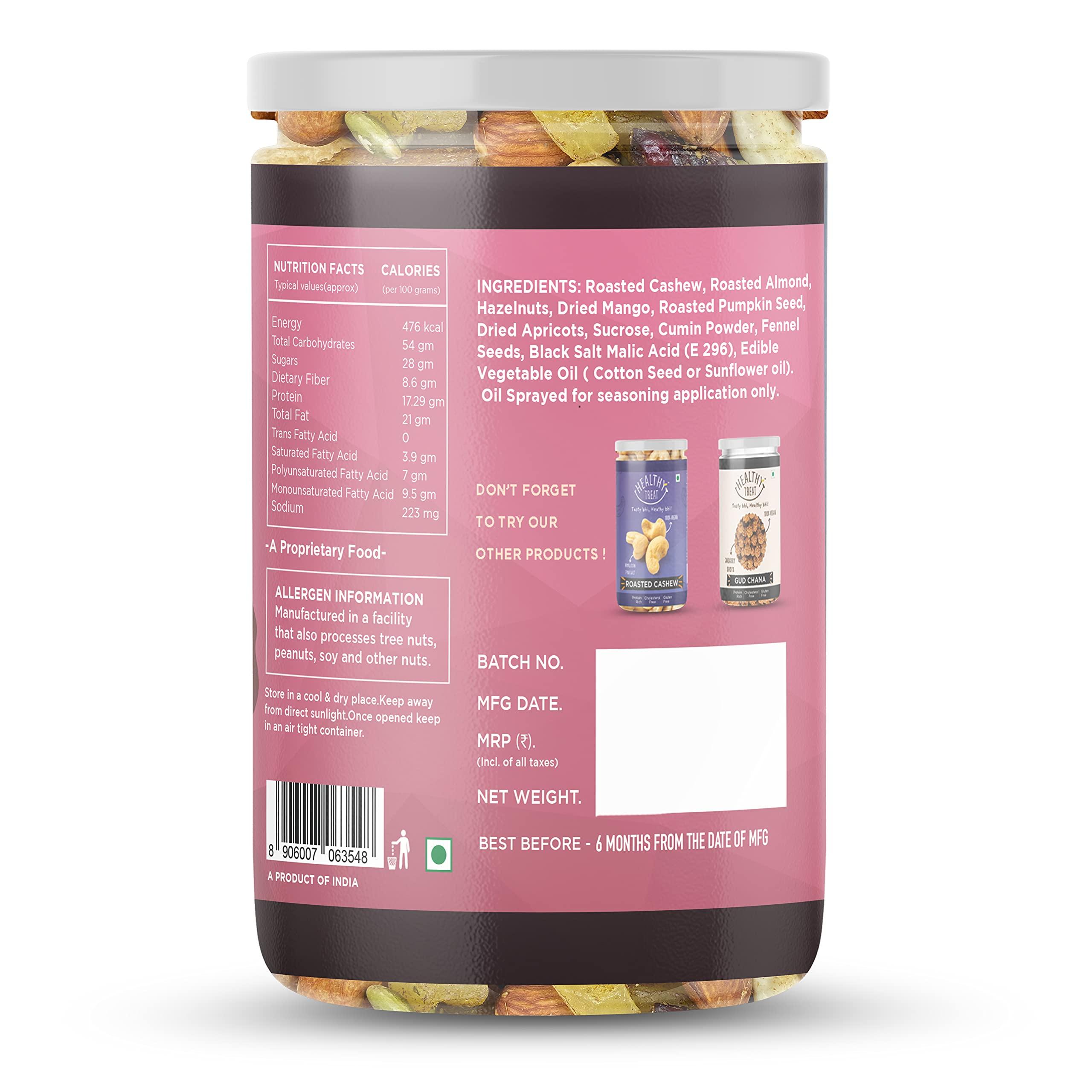 Healthy Treat Pregnancy Special Trail Mix 250g | Nutritional Snack for Moms | 6+ Varieties like Almond, Cashew, Hazelnut, Dried Mango, Dried Apricot, Roasted Pumpkin Seed | Pregnancy food for women | Healthy Nutritious Pregnancy Snacks