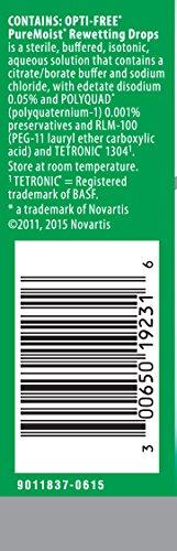 OPTI-FREE Opti-Free Puremoist Rewetting Drops, 12 ml, 0.4 Ounce