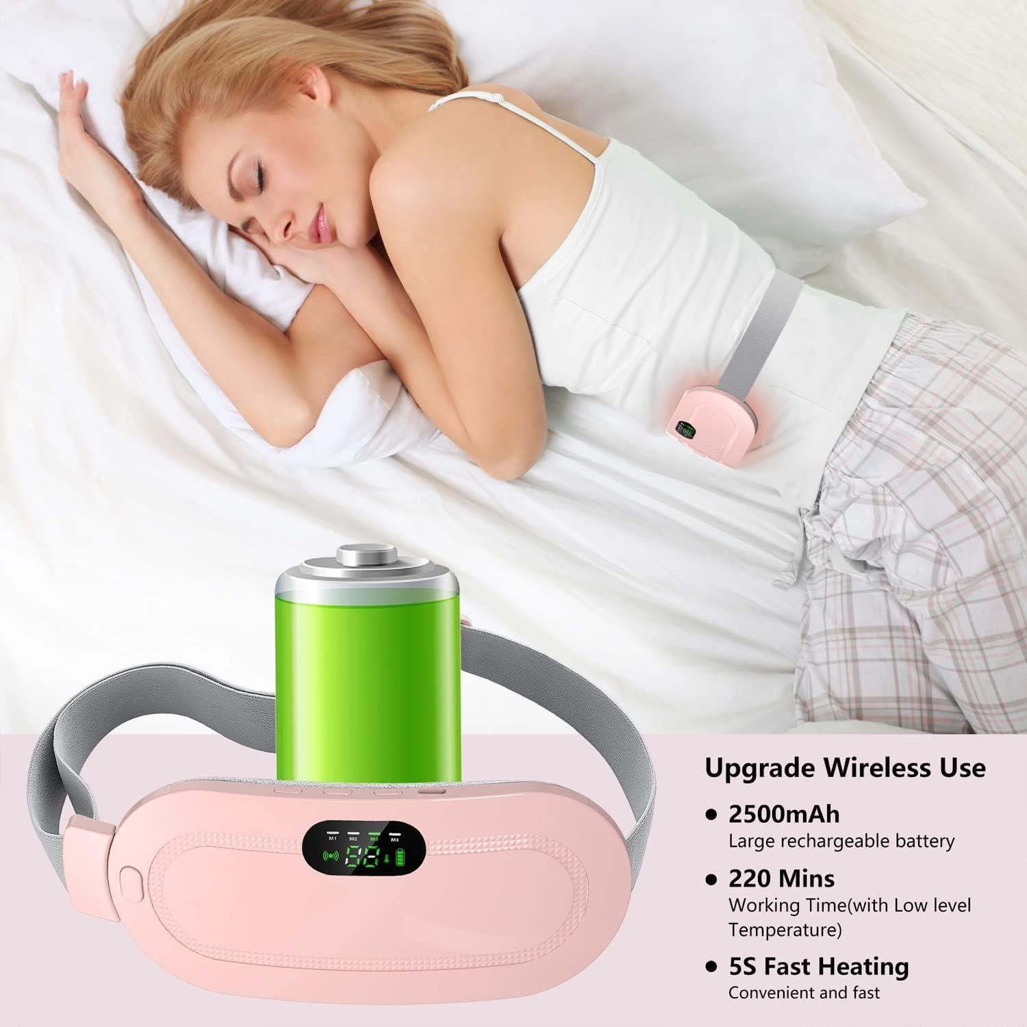 Rylan RYLAN Period Cramp Relief Massager & Heating Pad for Period Cramps Portable Cordless Periods Cramps Relief Machine 3-Temp. & 4-Massage Mode,Period Pain Relief Products (Period Cramp)