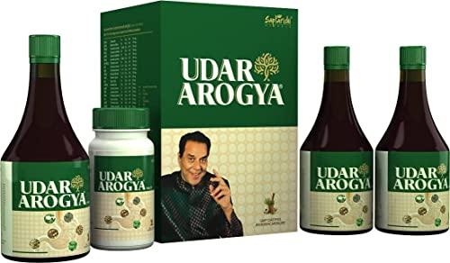 Generic Udar Arogya ADVERTISED BY DHARMENDRA Ayurvedic Tonic for Digestion, Acidity, Constipation and Gas Relief, Helps Improve Digestive Immunity, 1 bottle capsule + 3 syrup