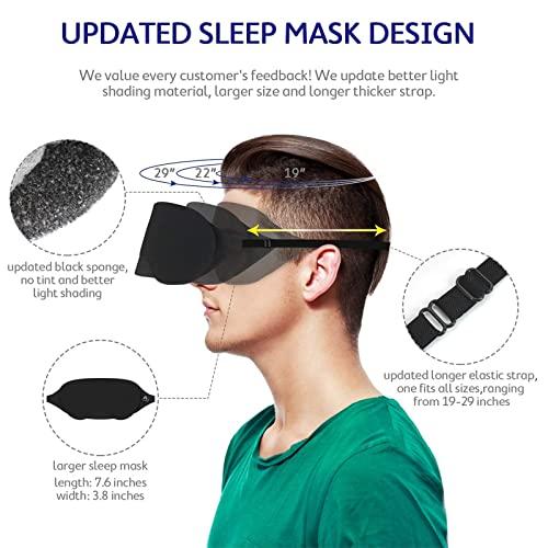 Mavogel Mavogel Cotton Sleep Eye Mask - Updated Design Light Blocking Sleep Mask, Soft and Comfortable Night Eye Mask for Men Women, Eye Blinder for Travel/Sleeping/Shift Work, Includes Travel Pouch, Black