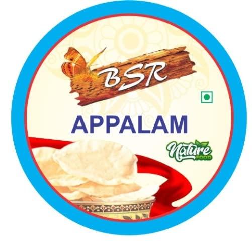 BSR TRADERS BSR Plain Appalam papad No.3 (4inch) Hotel Appalam (900grams)