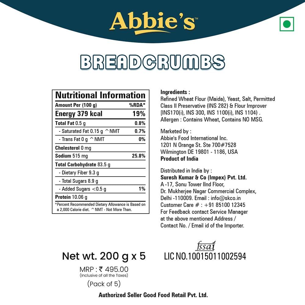 Abbie's Abbie's Panko Breadcrumbs 1000 g (200 g X 5 Units)