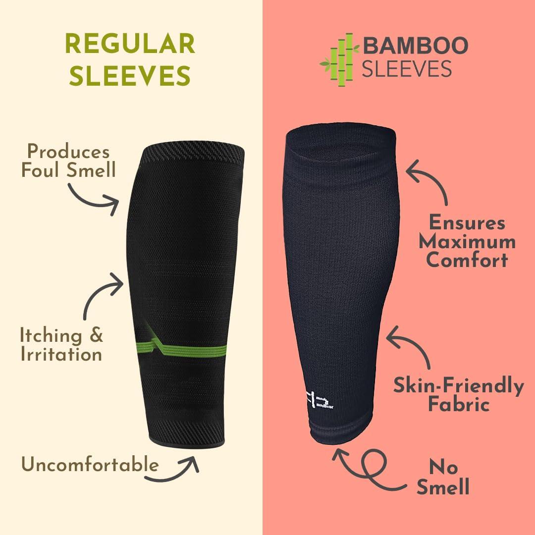 HEELIUM HEELIUM Bamboo Compression Socks & Sleeves For Men & Women | Odour Free & Superior Grip | Running, Cycling, Boosts Blood Circulation & Recovery