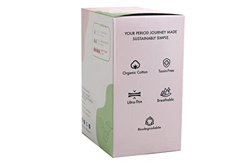 FabPad FabPad Organic Cotton Ultra Thin Rash Free Biodegradable Eco-Friendly Sanitary Pads Period Napkins with Disposable Cover (Medium Flow, Pack of 12)