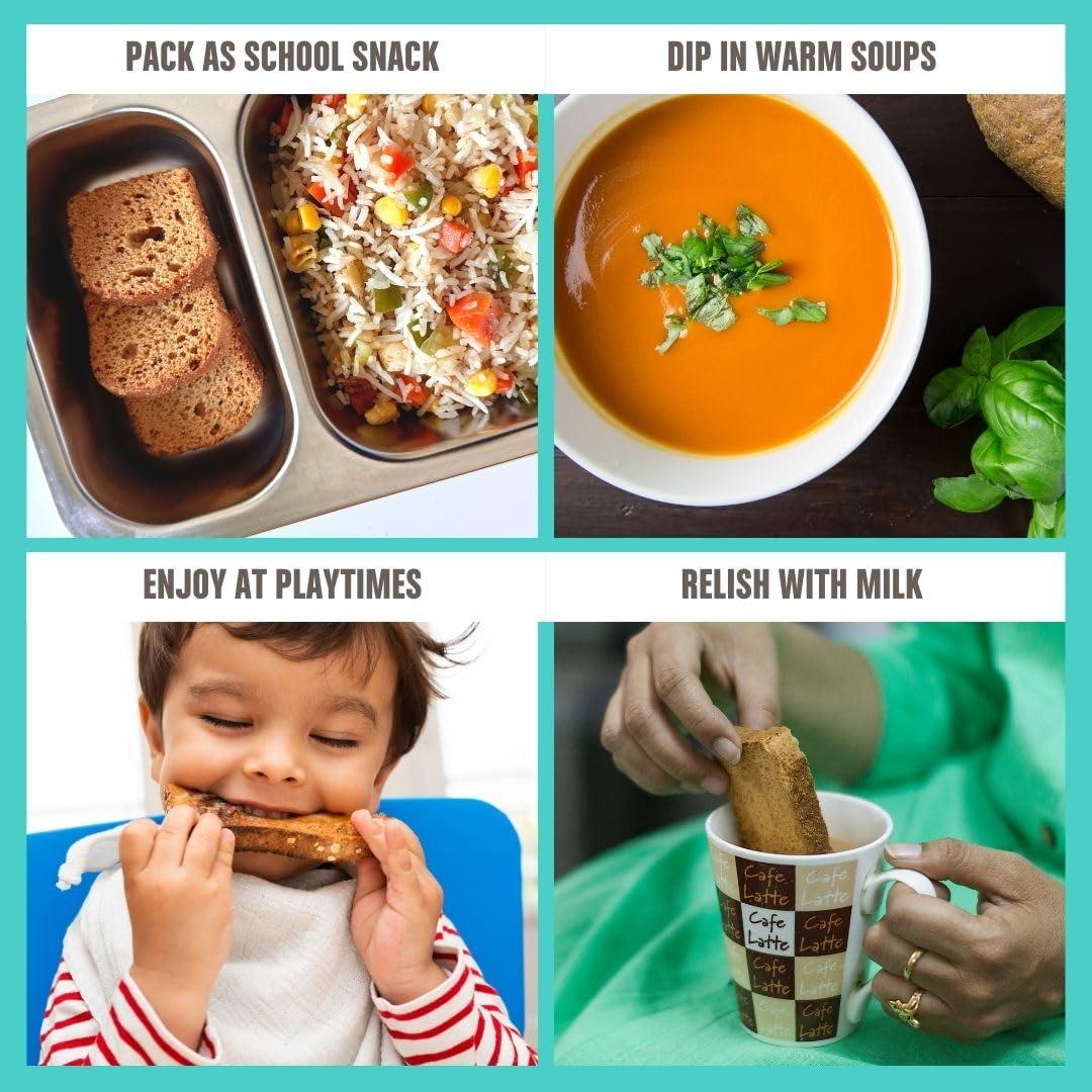 Early Foods Early Foods Assorted Pack of 2: ZERO MAIDA Ragi Rusk & Jowar Rusk | Sugar Free Millet Rusk with Jaggery | No Maida Rusk with Whole Wheat Rusk | Kids Snack | Tea Toast | Millet & Atta Rusk 230g x 2