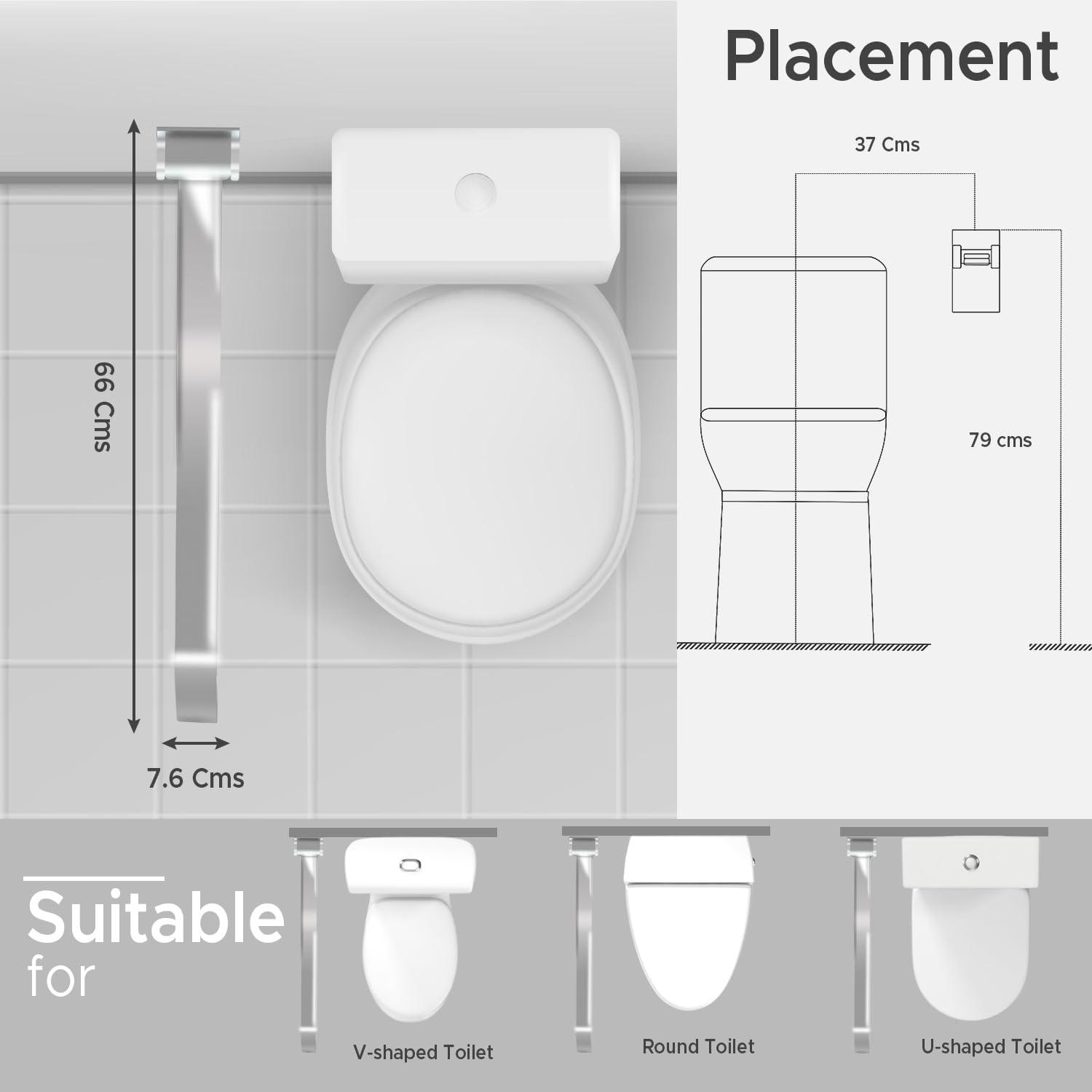 KosmoCare KosmoCare SS 304 Flip-up Toilet Grab Bar 26 inches