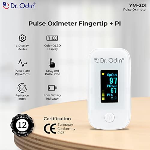 Dr. Odin Dr. Odin YM-201 Fingertip Pulse Oximeter with LED Display and Auto Power Off, Perfusion Index and SpO2 (White, 1 Year Warranty)