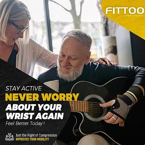 FITTOO FITTOO Copper Wrist Compression Sleeve, Copper Infused Wrist & Hand Compression Sleeve Brace for Improve Circulation, Relieve Wrist Discomfort,Tendonitis, Sprains, Sports, Gym Workout