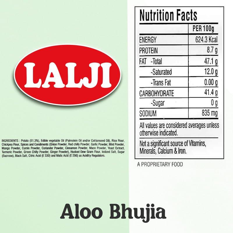 LALJI Lalji Foods Aloo Bhujia 400Gm | Spicy and Crunchy Potato Snack | A Popular Indian Namkeen