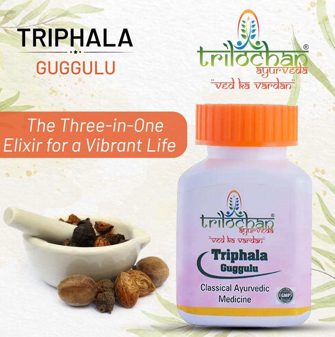 trilochan Trilochan Triphala Guggulu Tablets Best Ayurvedic Treatment Good for Healthy Digestion | 100% Helps to Relief Acidity, Constipation & Piles Ayurvedic Medicine | Increase Appetite Booster