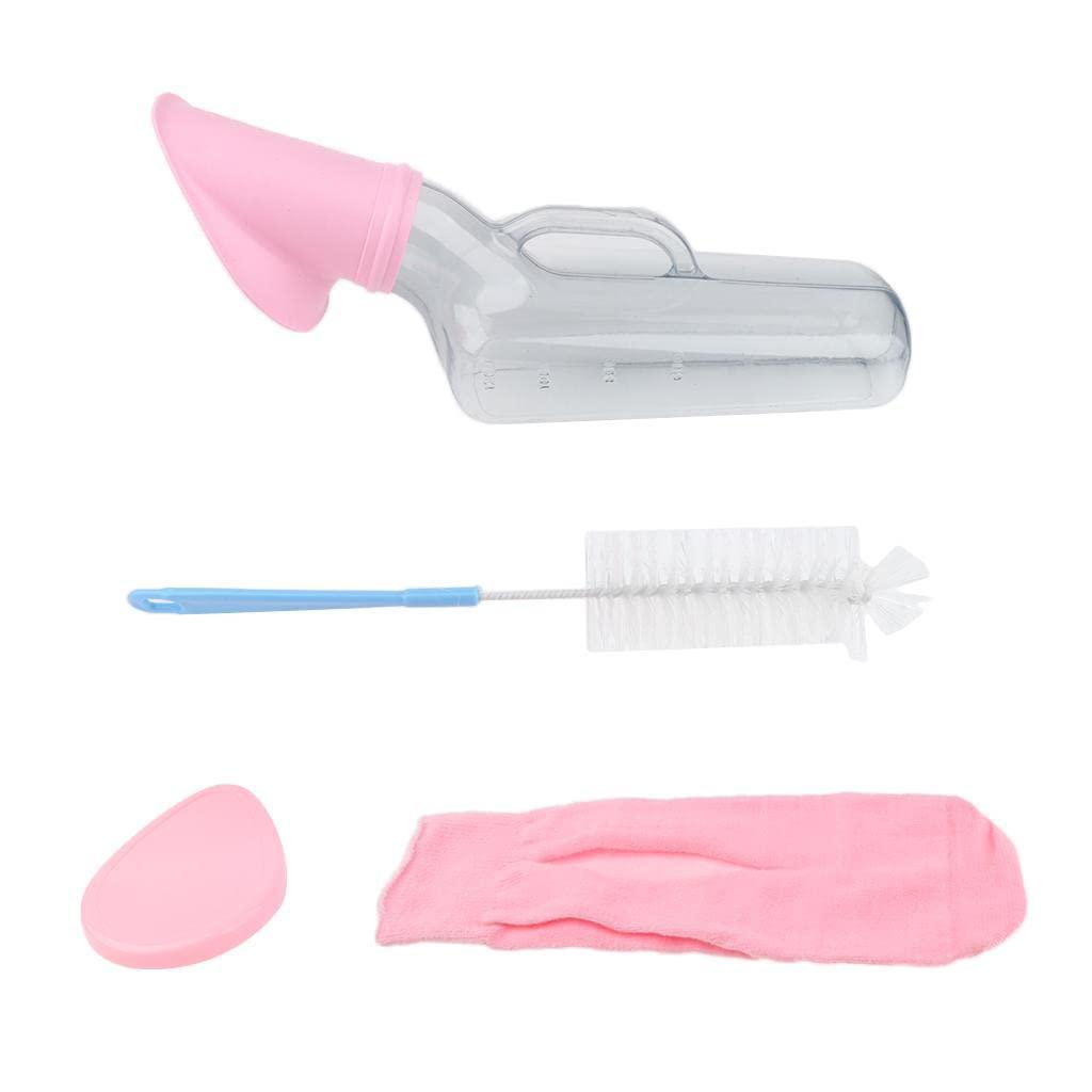 LICHTS LICHTS PVC Portable Female Car Urinal Bottle Emergency Toilet Pouch Elderly Chamber Pot Pink Fit for Long Trips, Traffic Jam