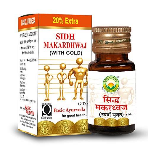 BASIC AYURVEDA BASIC AYURVEDA Sidh Makardhwaj Ras With Gold & Pearl 12 Tablets | Ayurvedic Supplements For General Weakness