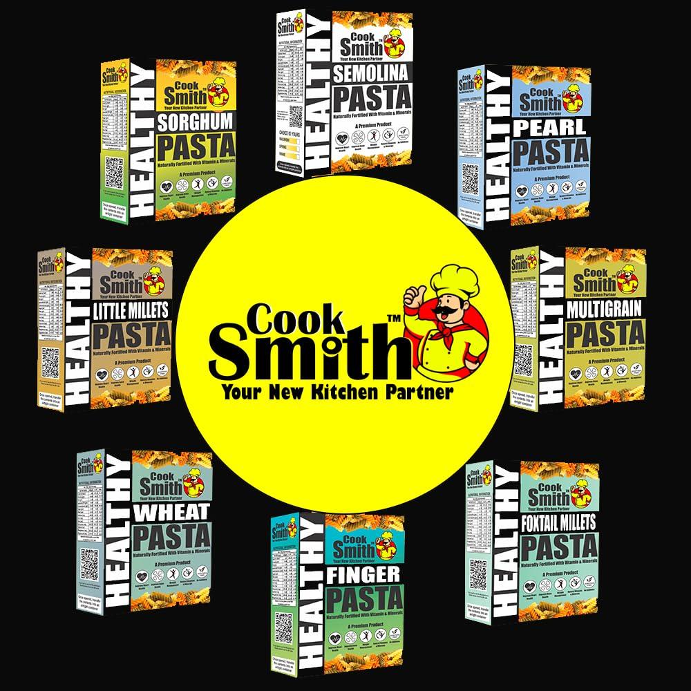 CookSmith CookSmith Healthy Semolina Penne Pasta + CookSmith Rava Hakka Noodle Combo | No Maida, No Fried, No MSG, No Preservatives | Sun Dried |Rava Pasta + Noodles |250gm+200gm (Pack of 2)