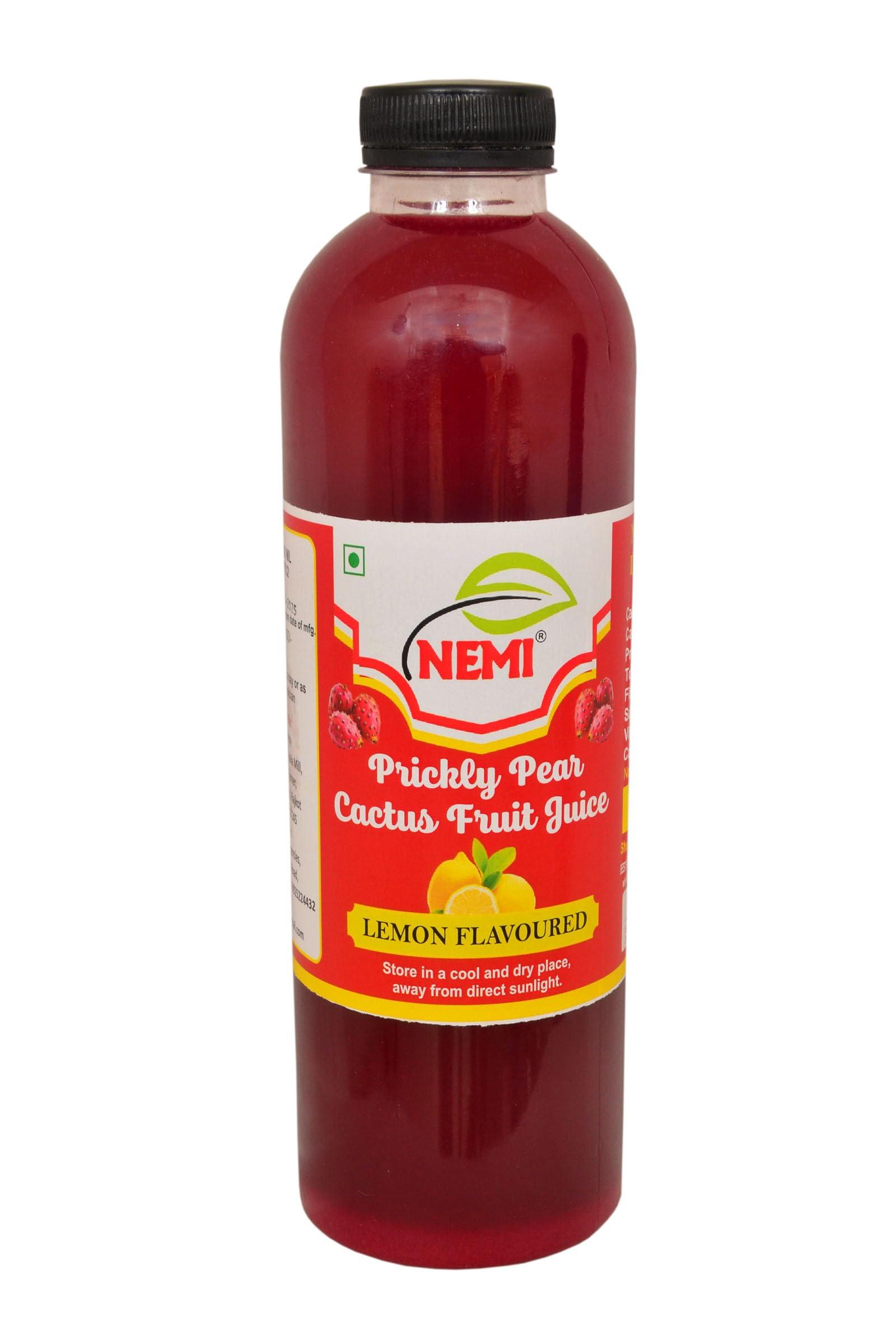NEMI Prickly Pear findla fruit Cactus juice sugar free 1000ml vitamin c red colour Pack of 2 (1Ltr+1Ltr)