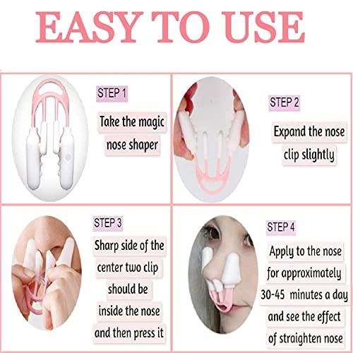 Nasmodo Nasmodo Nose shaper for women men for big nose clip shaping, nose corrector tool,nose correction clip lifting shaper clip,nose clippers (Pink)