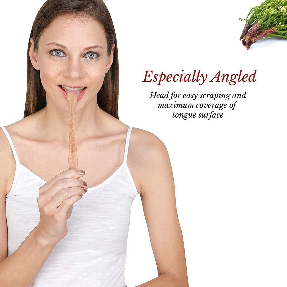 The Bamboo Bae The Bamboo Bae Tongue Cleaner 2 Pcs Handmade Neem Wood Tongue Scraper for Fresh Breath Odour Free Mouth | Handmade Wooden Tongue Cleaner | Sustainable and Natural