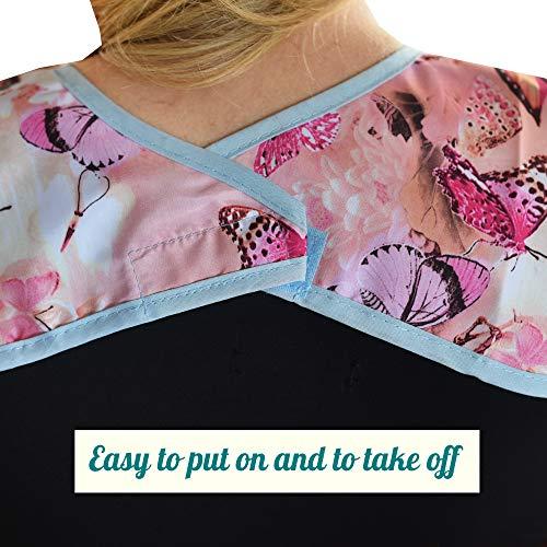 Celley Adult Bib for Eating with Crumb Catcher - Washable and Reusable Clothing Protector for Elderly