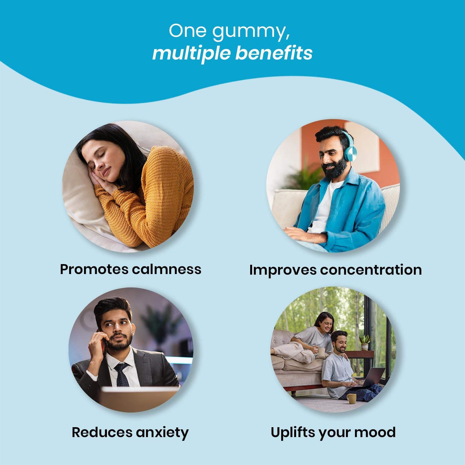 Zingavita Zingavita De-Stress Gummies with Honey, KSM-66 Ashwagandha, L-Theanine, Holy Basil, Chamomile & Sage extracts,Vitamin D3, B12, No Added Sugar, Mint Flavour - 30 Gummies