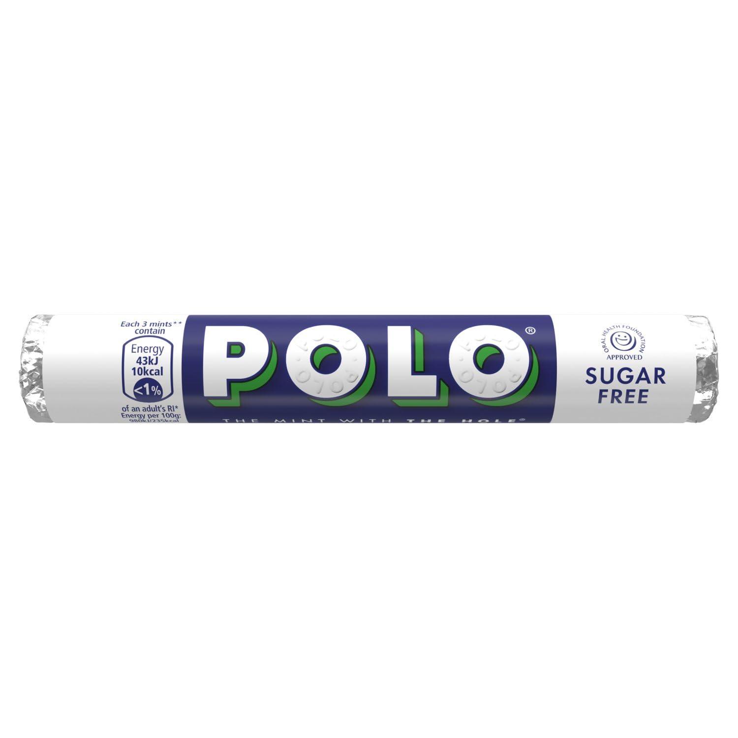 Nestle Polo Nestle Polo Sugar Free Mint Individually Wrapped 4 Pack Crunchy Mints With a Hole in The Middle & Minty Flavor 133.6g (Imported)