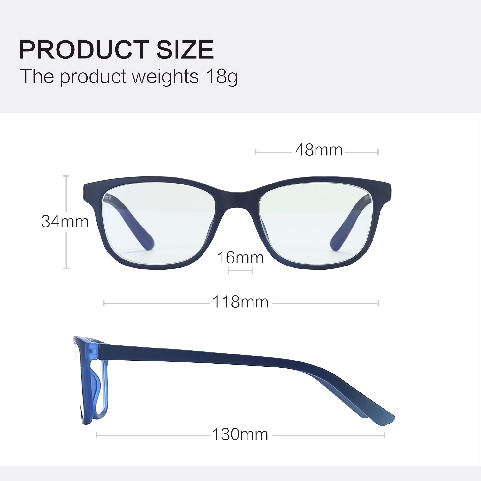 ZENOTTIC ZENOTTIC Kids Blue Light Blocking Glasses Anti Glare Lens Lightweight Frame Computer Eyeglasses for Boys and Girls(Blue)