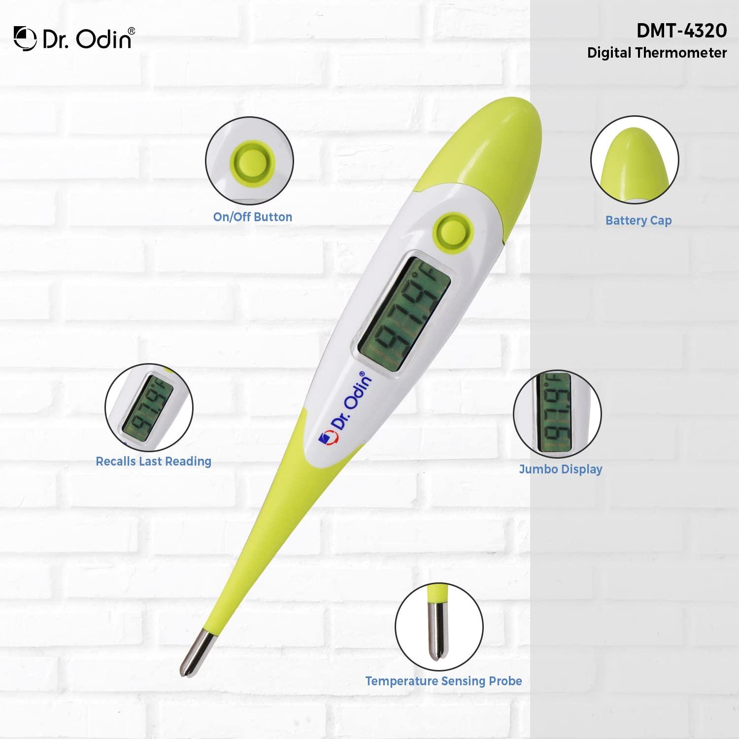 Dr. Odin Dr. Odin Digital Medical Thermometer FDA Approved Quick 40 Second Reading for Oral, Rectal Detecting Fever Baby, Children Adult and Pet - Pack of 3-MT4320