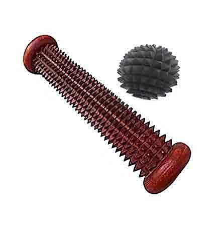 Silistar Silistar Roller (Rod) Wood under Foot Exercise Tool Acupressure Massager Acupuncture with Ball Massager Tool for Hands and Palm || foot massager roller || wooden accupressure tools||
