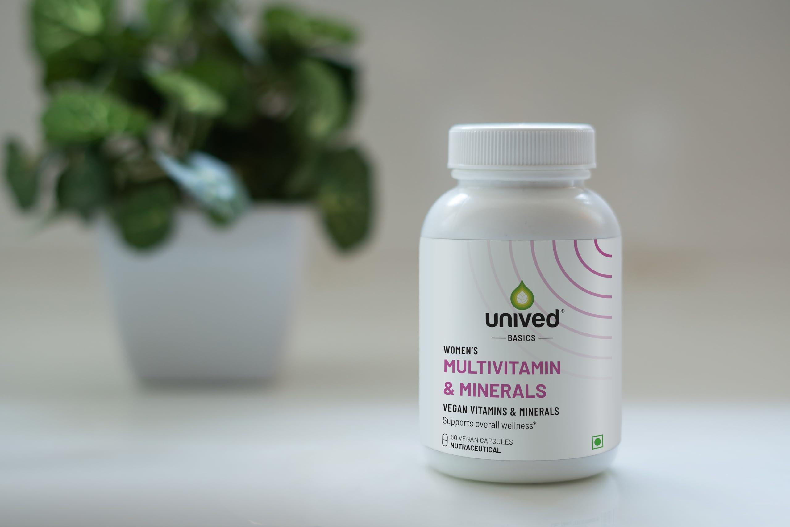 Unived Unived Basics Multivitamin & Minerals For Women, 100% Rda Of All Vitamins With Algae Calcium & Plant-Based Vitamin D3 Plus Important Minerals, Complete Formulation For Health & Wellbeing - Capsule