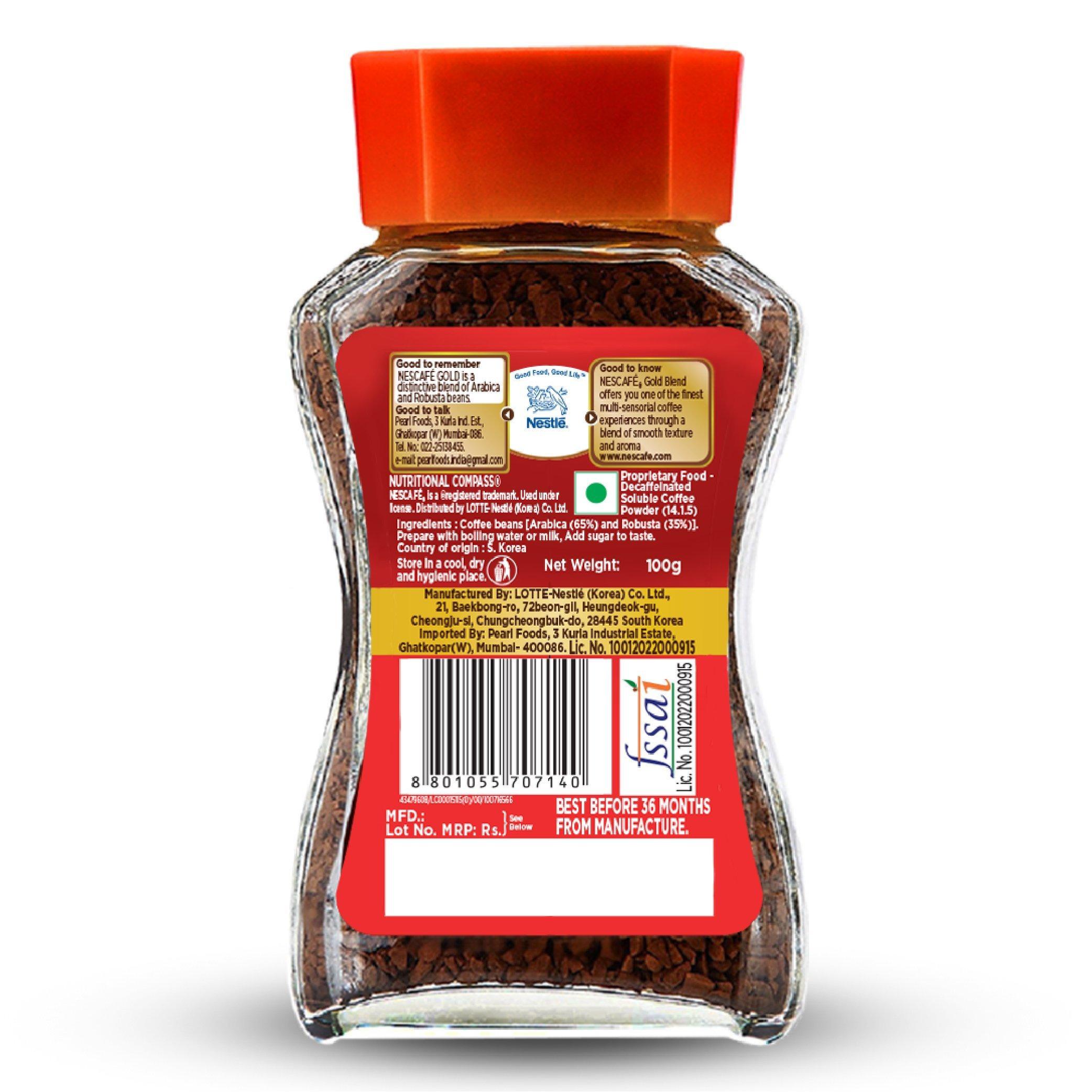 Nescafé Nescafe Gold Blend Decaf Coffee, 100G Jar, Instant