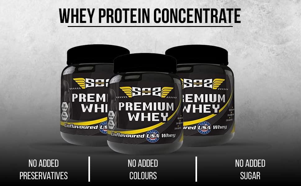 SOS Nutrition SOS Nutrition Whey Protein Powder for Men, Muscle Building, 24g Protein, 5.5g BCAA (Unflavored, 910g)