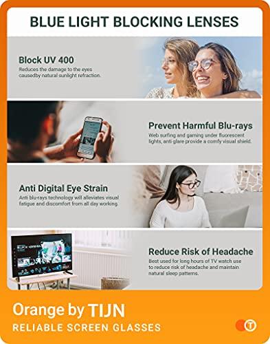 TIJN TIJN Blue Light Blocking Glasses Men Women Vintage Thick Round Rim Frame Eyeglasses