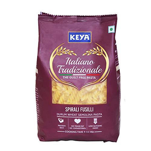 KEYA Keya 100% Durum Wheat Pasta Combo, Fusilli Pasta 500gm, Chifferi Rigati Pasta, Elbow 500gm, Pack 2