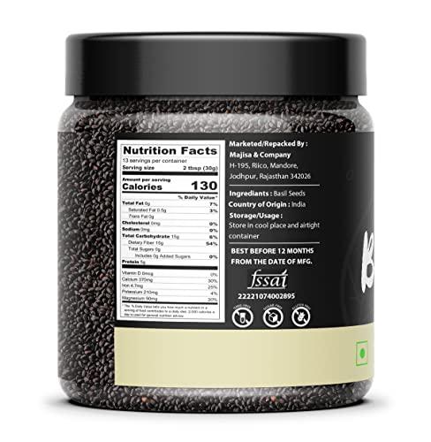 Elly Nuts Elly Nuts Combo Pack of Raw Basil Seeds 250 gms Each Total 500 gms | Tukmariya Seeds| Sabja Beej| Natural Basil Seeds| Falooda Seeds [Jar Pack] - Diwali Gift Pack