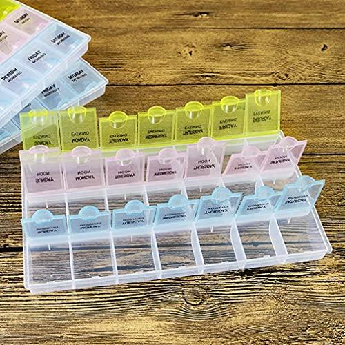 SYGA SYGA Pill Box with 7 Day Weekly Daily Pill Box Portable Tablet Container Organiser Medicine Dispenser Storage Travel Pill Holder Case