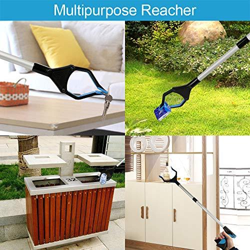 Saymeto Grabber Reacher Tool for Elderly, 32\" Foldable Picker Upper Grabber, Long Handy Mobility Aids, Reaching Assist Tool for Trash Claw Pick up, Litter Picker, Garden Nabber, Arm Extension (Mazarine2)