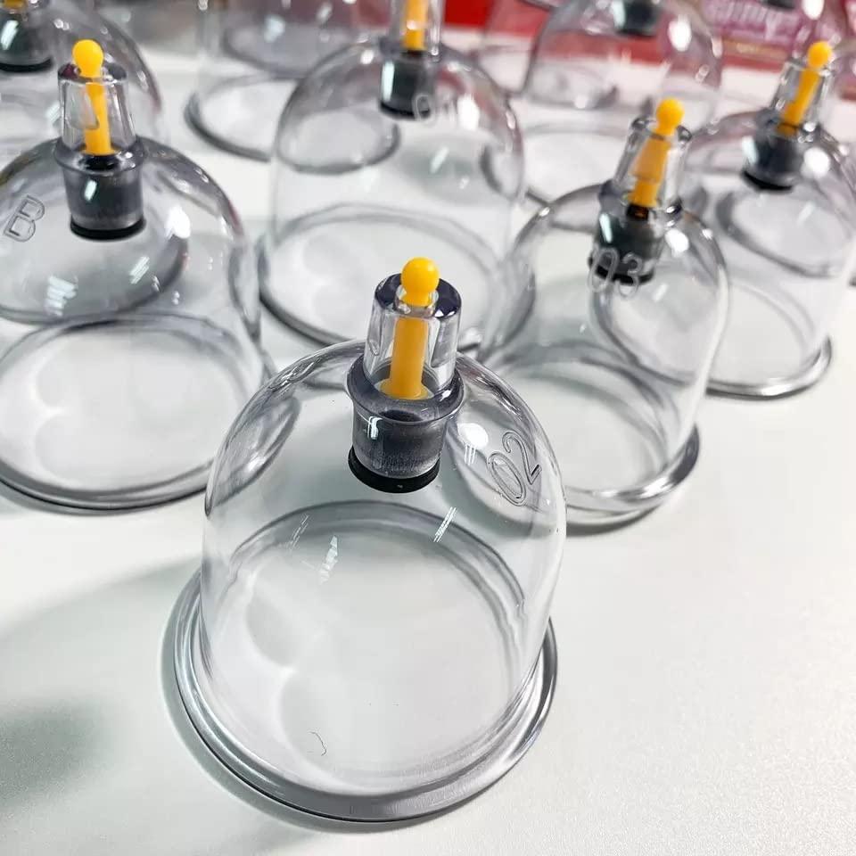 Acucare Acucare 32 Pcs Hijama acupuncture Massage Cans Cups Vacuum Cupping Kit Pull Out Vacuum Apparatus Therapy Relax Massager Body Suction Pumps (cupping set 32)