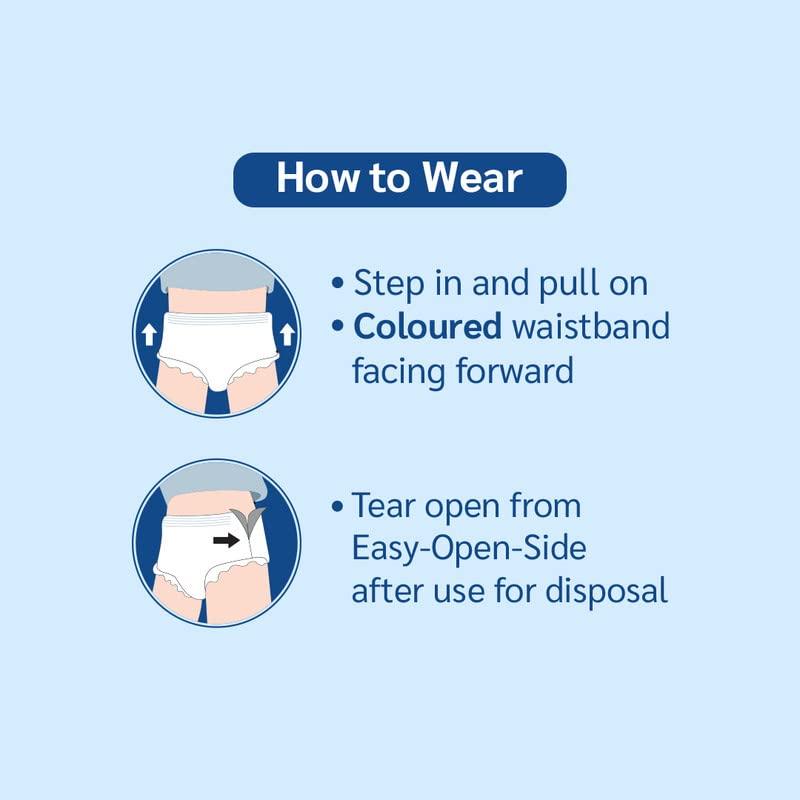 KINDFIT KINDFIT Unisex Adult Diaper Pull Up Adult Diapers Pant Style-10 Count With Soft Elastic And Extra Absorbent Core (Size : Medium) (Pack Of 1)